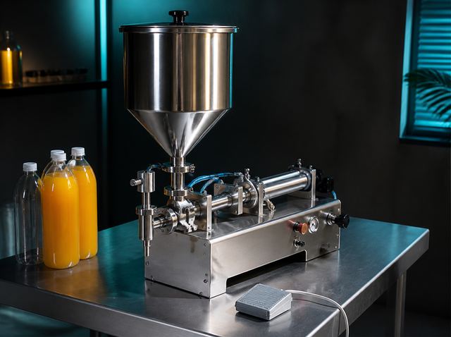 Basic liquid filling machine with foot pedal