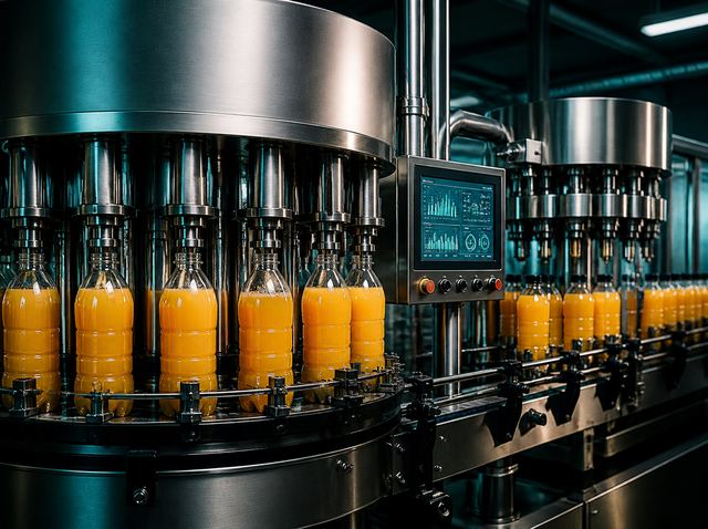 Automatic juice filling and capping line